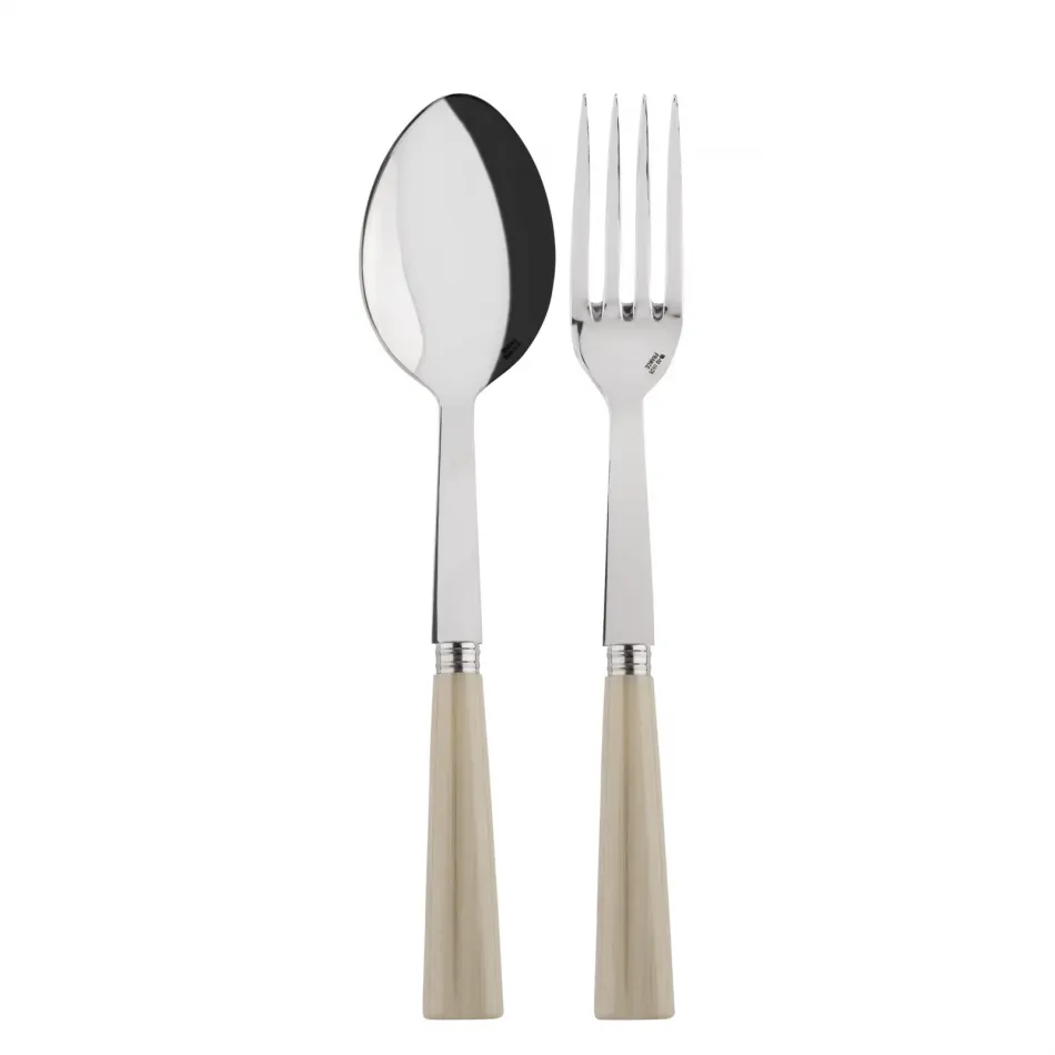 Nature Faux Horn 2-Pc Serving Set 10.25" (Fork, Spoon)