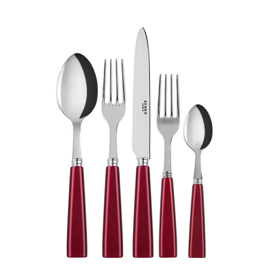 Icon Red 5-Pc Setting (Dinner Knife, Dinner Fork, Soup Spoon, Salad Fork, Teaspoon)