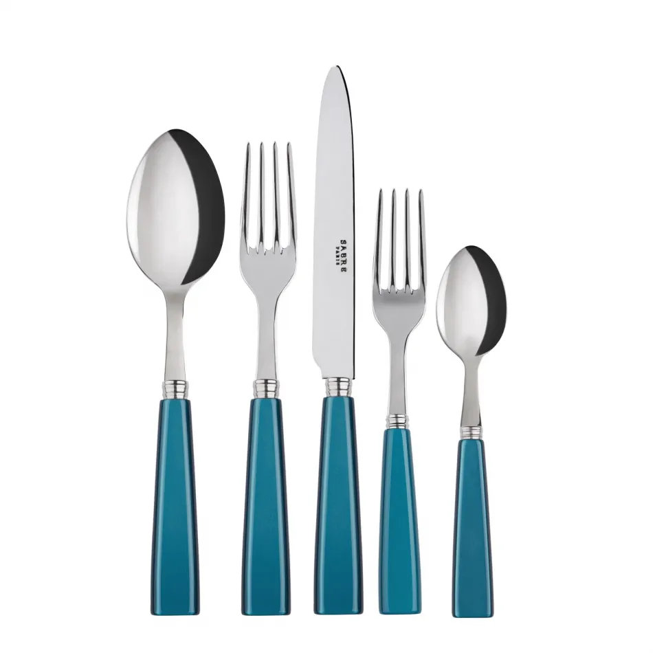 Icon Turquoise 5-Pc Setting (Dinner Knife, Dinner Fork, Soup Spoon, Salad Fork, Teaspoon)