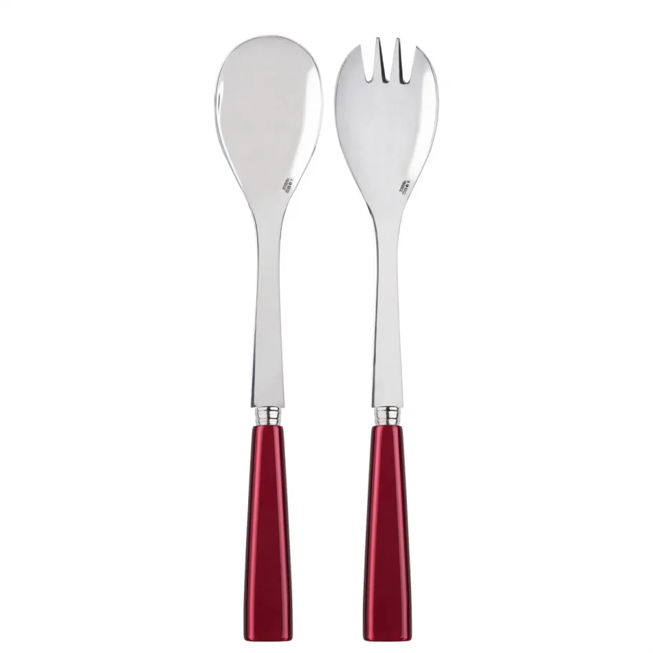 Icon Red 2-Pc Salad Serving Set 10.25" (Fork, Spoon)