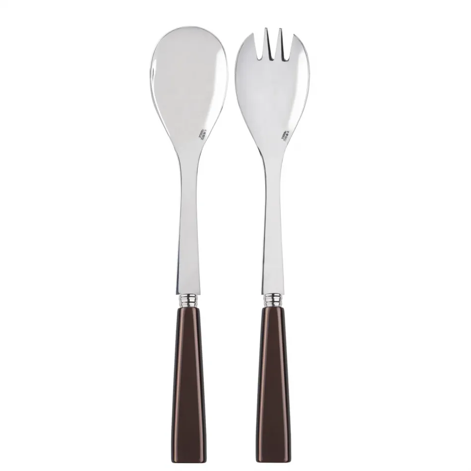 Icon Brown 2-Pc Salad Serving Set 10.25" (Fork, Spoon)