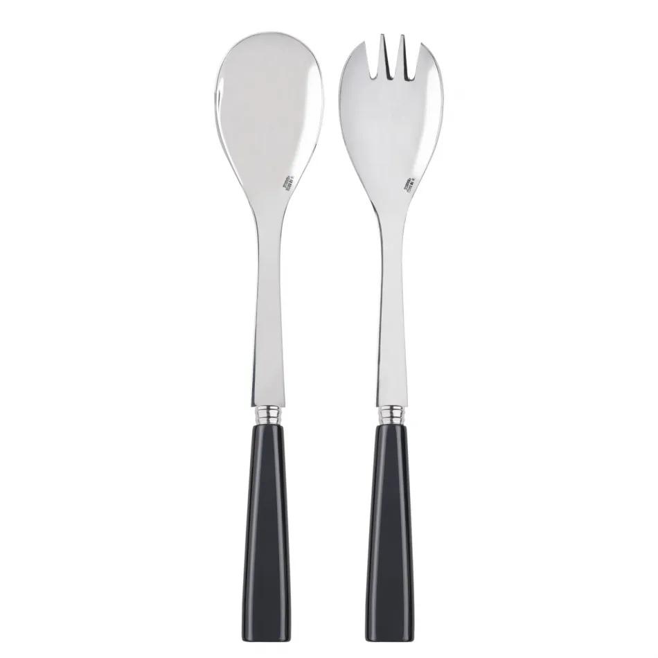 Icon Dark Grey 2-Pc Salad Serving Set 10.25" (Fork, Spoon)