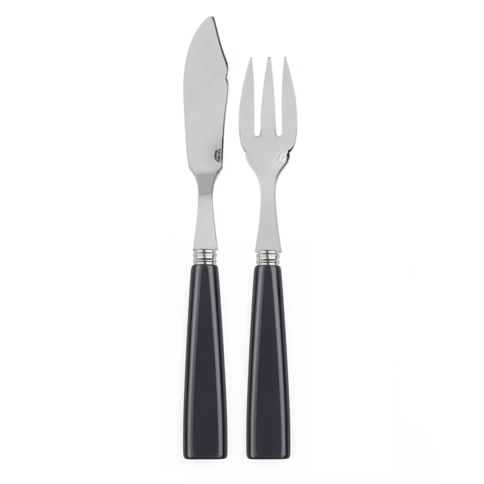 Icon Dark Grey Fish Set 8.25" (Knife, Fork)