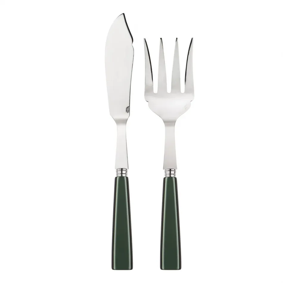 Icon Dark Green 2-Pc Fish Serving Set 11" (Knife, Fork)