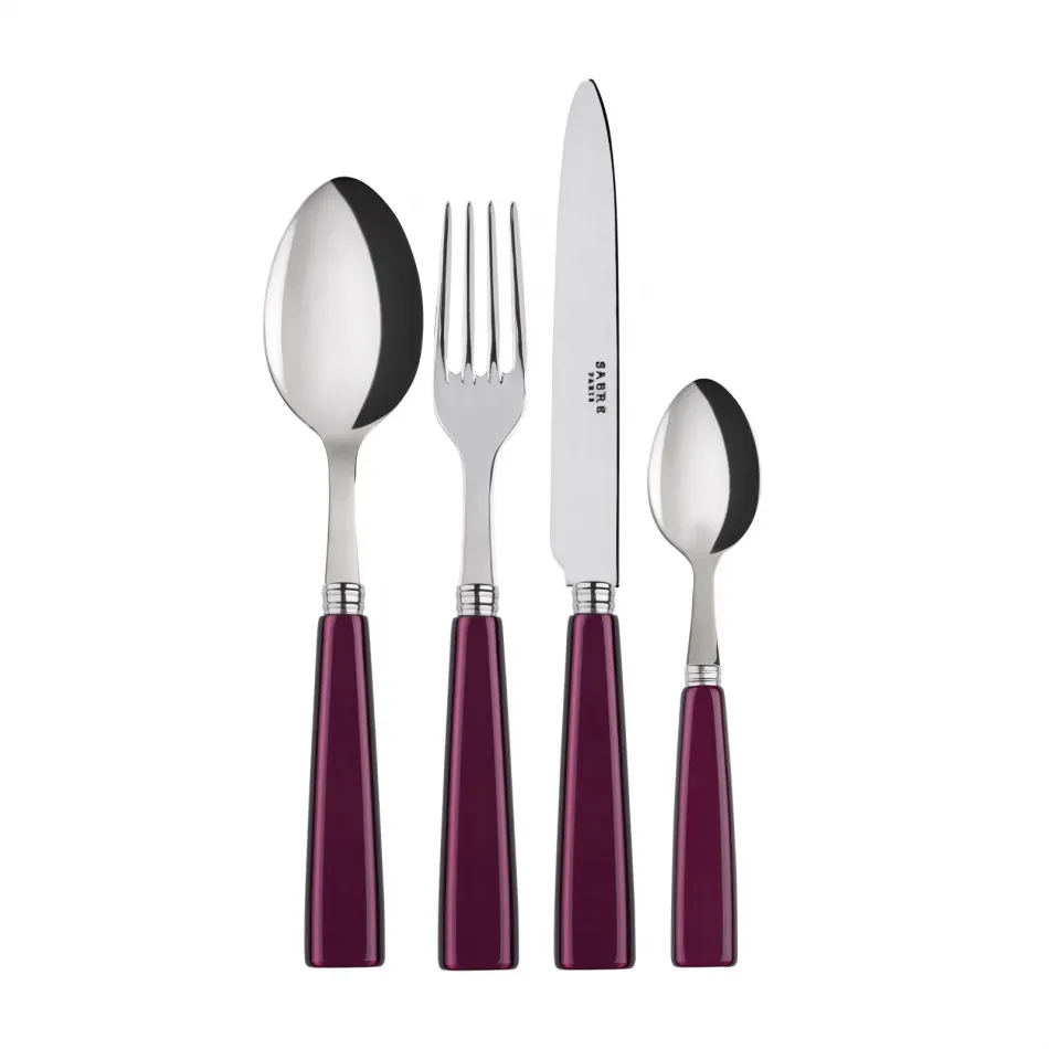 Icon Aubergine 4-Pc Setting (Dinner Knife, Dinner Fork, Soup Spoon, Teaspoon)