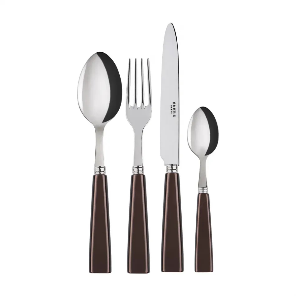 Icon Brown 4-Pc Setting (Dinner Knife, Dinner Fork, Soup Spoon, Teaspoon)