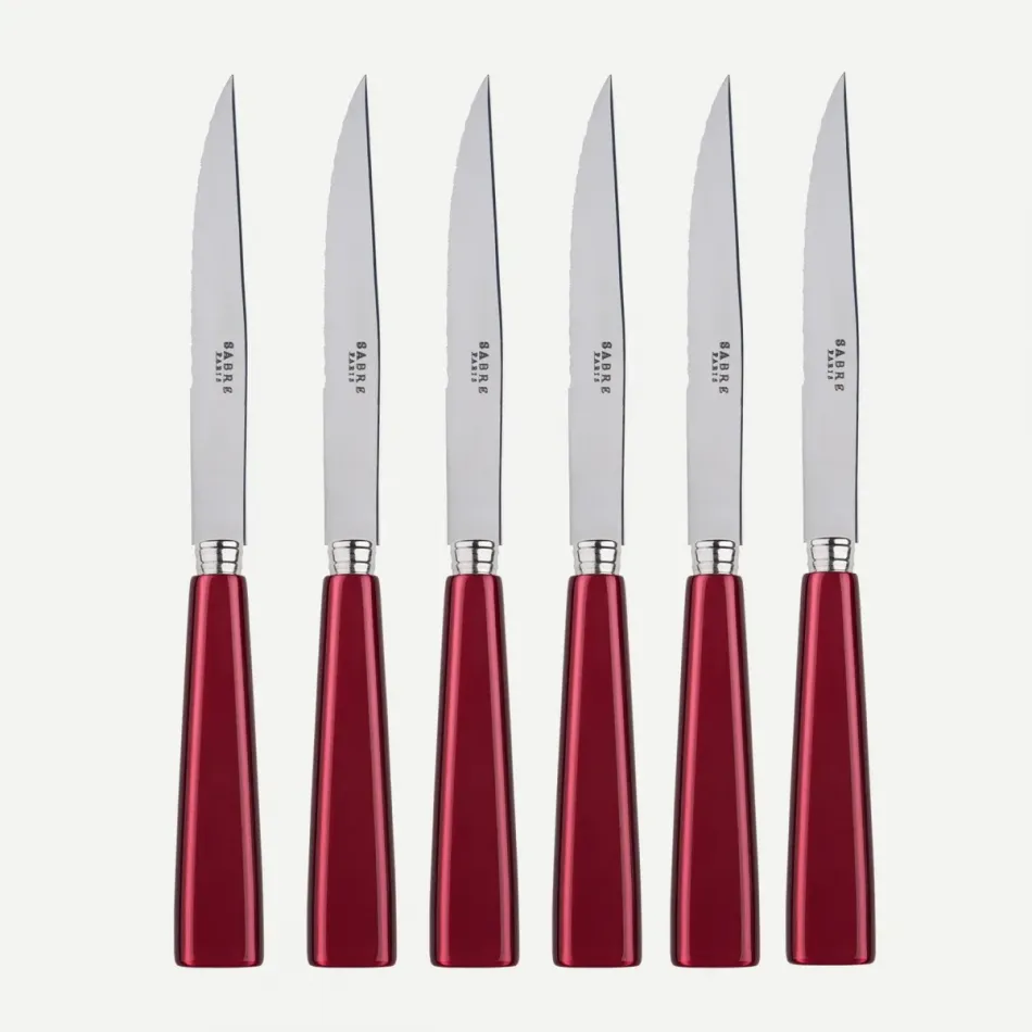Icon Red Set Of 6 Steak Knives