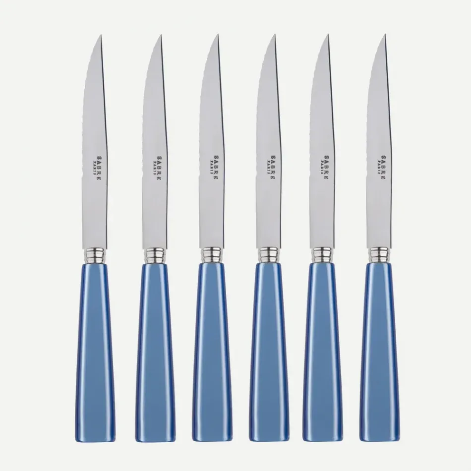 Icon Light Blue Set Of 6 Steak Knives