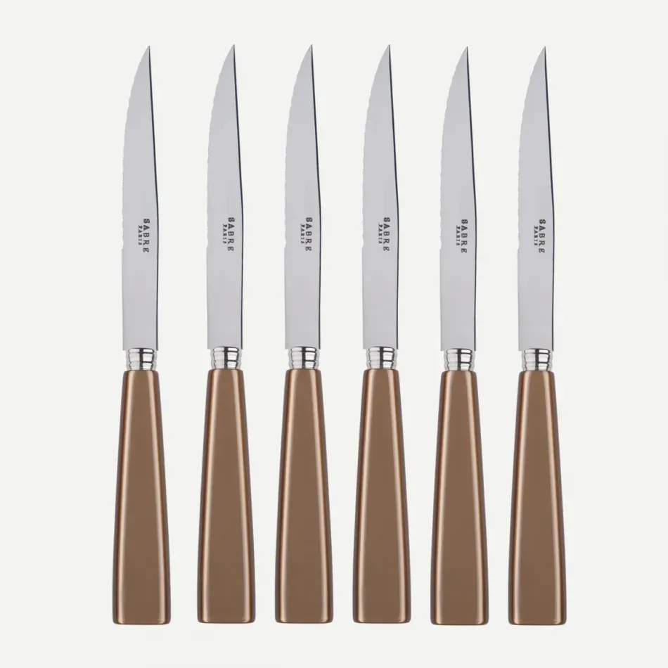 Icon Caramel Set Of 6 Steak Knives