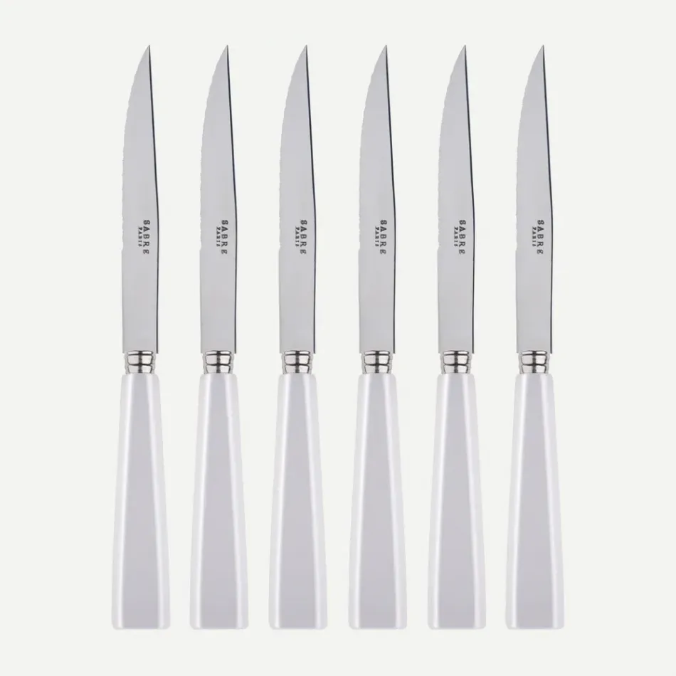 Icon White Set Of 6 Steak Knives