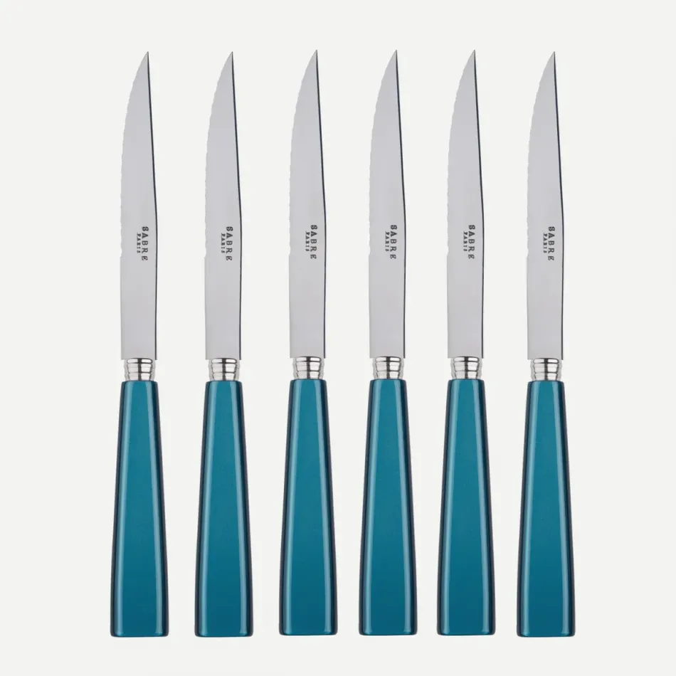 Icon Turquoise Set Of 6 Steak Knives
