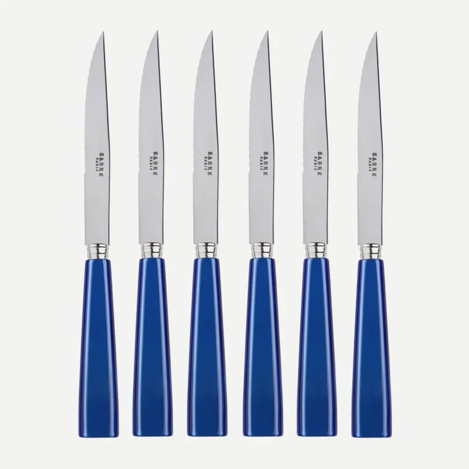 Icon Lapis Blue Set Of 6 Steak Knives