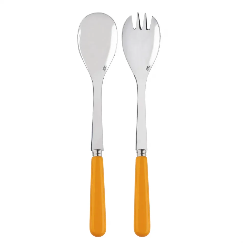 Basic Yellow 2-Pc Salad Serving Set 10.25" (Fork, Spoon)