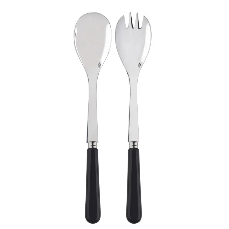 Basic Black 2-Pc Salad Serving Set 10.25" (Fork, Spoon)