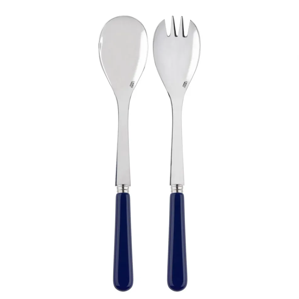 Basic Navy Blue 2-Pc Salad Serving Set 10.25" (Fork, Spoon)