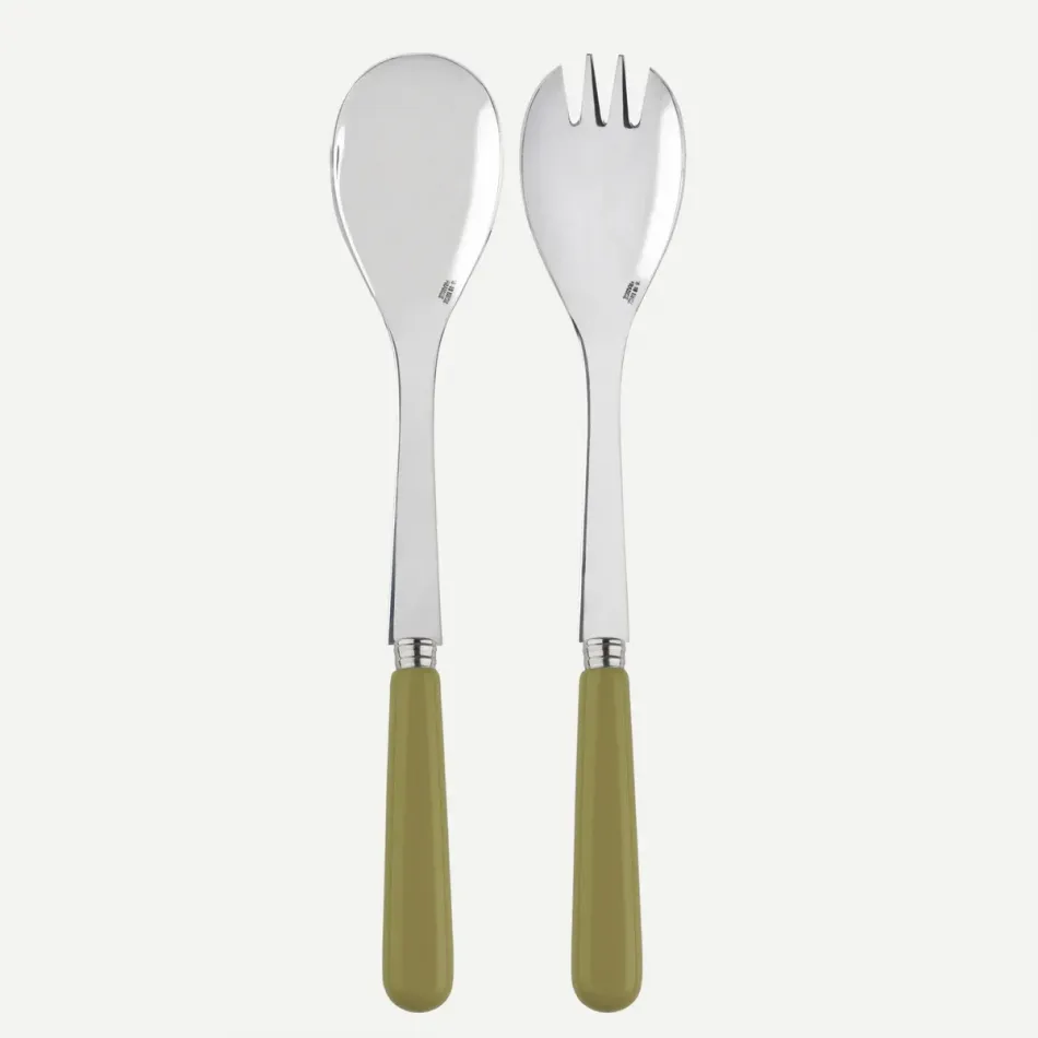 Basic Sage Green Salad Cutlery Set 10.25"