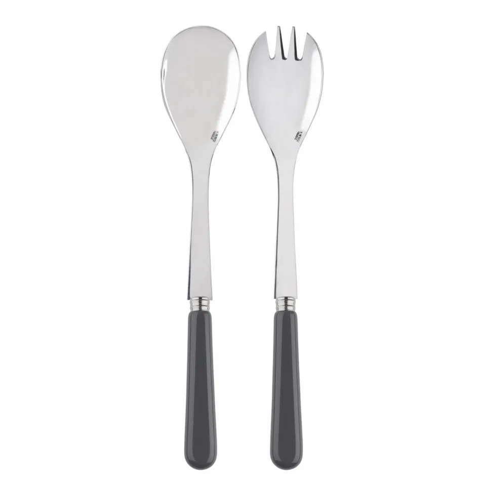 Basic Dark Grey 2-Pc Salad Serving Set 10.25" (Fork, Spoon)