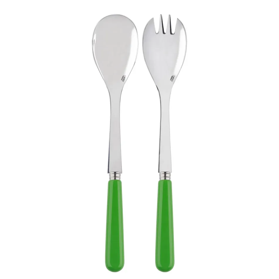 Basic Streaming Green 2-Pc Salad Serving Set 10.25" (Fork, Spoon)