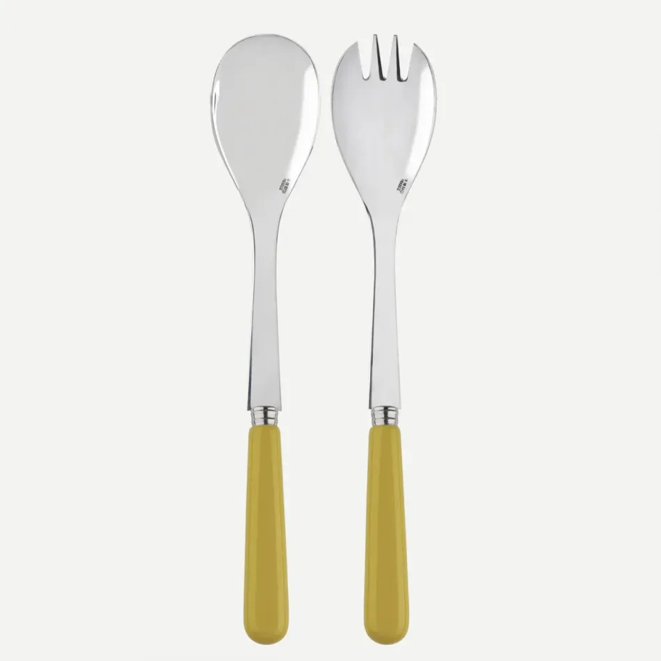 Basic Yellow Corn Salad Cutlery Set 10.25"