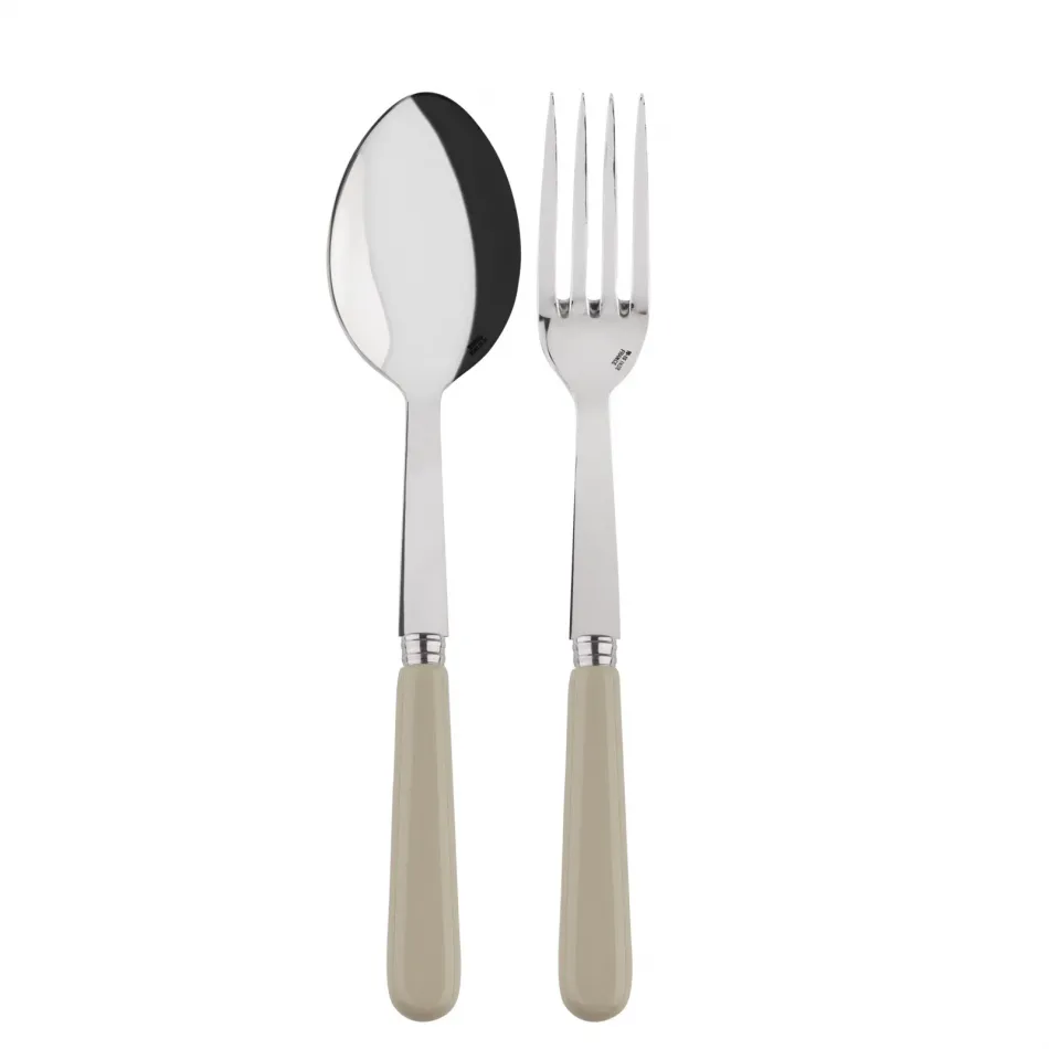 Basic Light Khaki 2-Pc Serving Set 10.25" (Fork, Spoon)