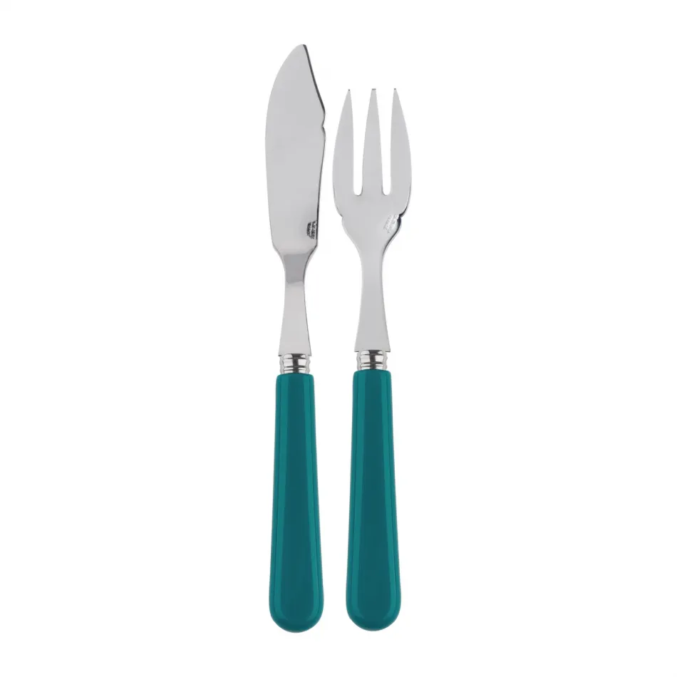 Basic Turquoise Fish Set 8.25" (Knife, Fork)