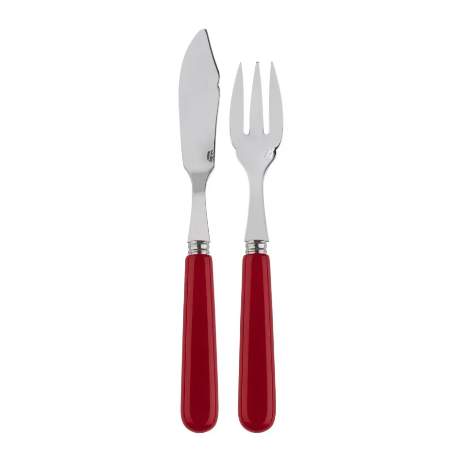 Basic Burgundy Fish Set 8.25" (Knife, Fork)