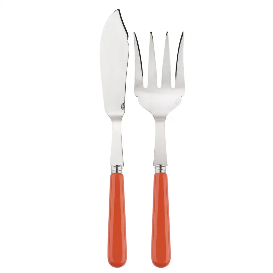 Basic Orange 2-Pc Fish Serving Set 11" (Knife, Fork)