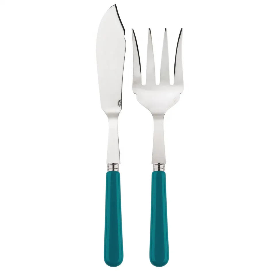 Basic Turquoise 2-Pc Fish Serving Set 11" (Knife, Fork)