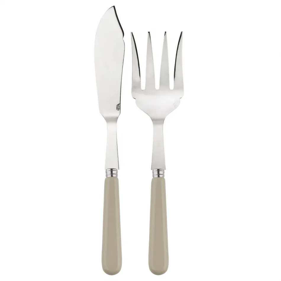 Basic Light Khaki 2-Pc Fish Serving Set 11" (Knife, Fork)