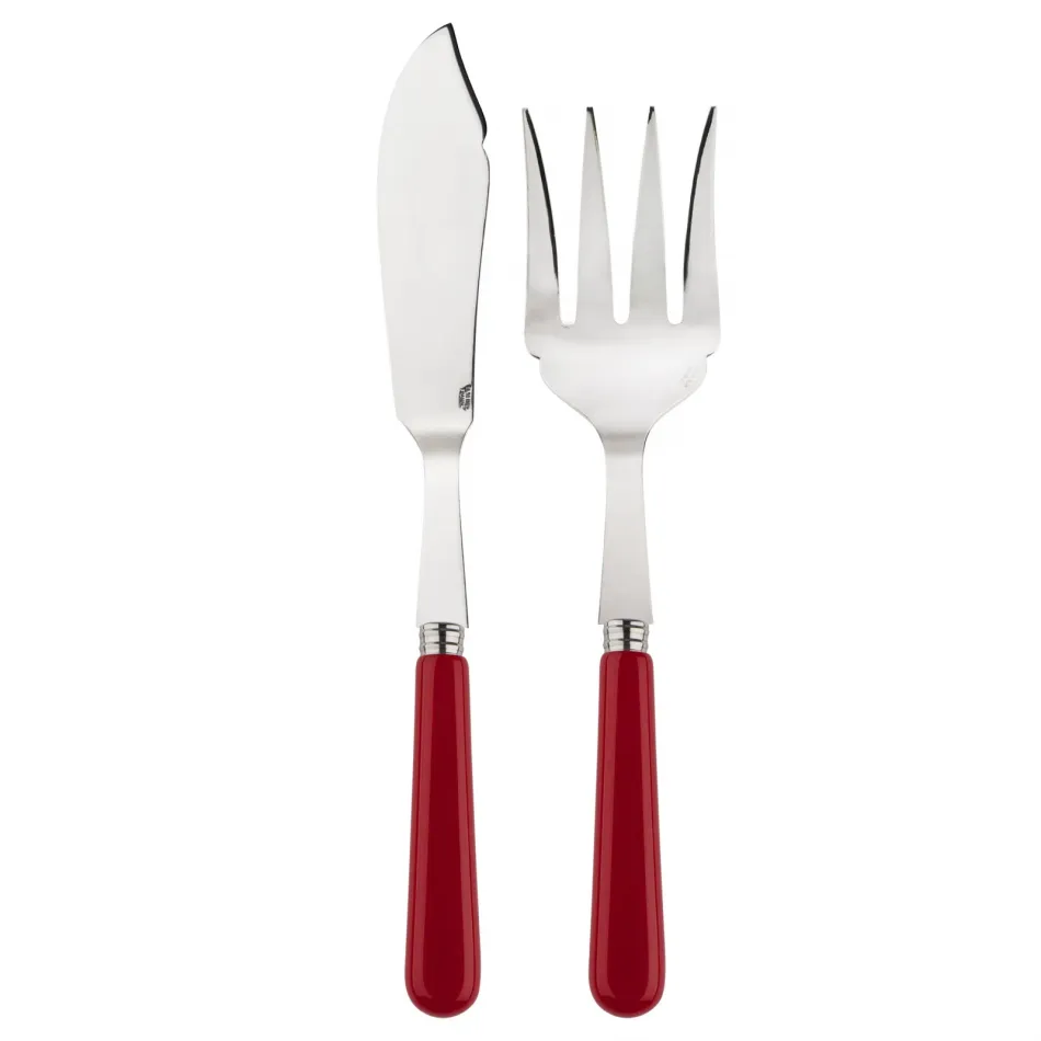 Basic Burgundy 2-Pc Fish Serving Set 11" (Knife, Fork)