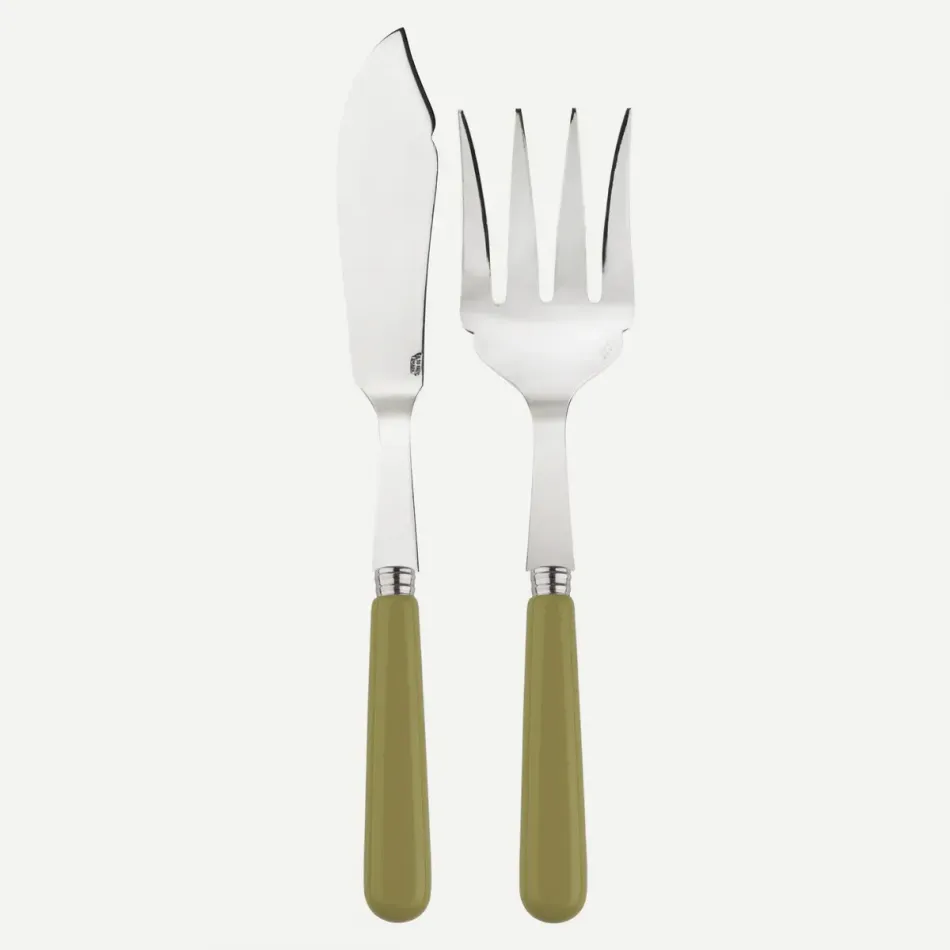 Basic Sage Green Fish Serving Set 11"