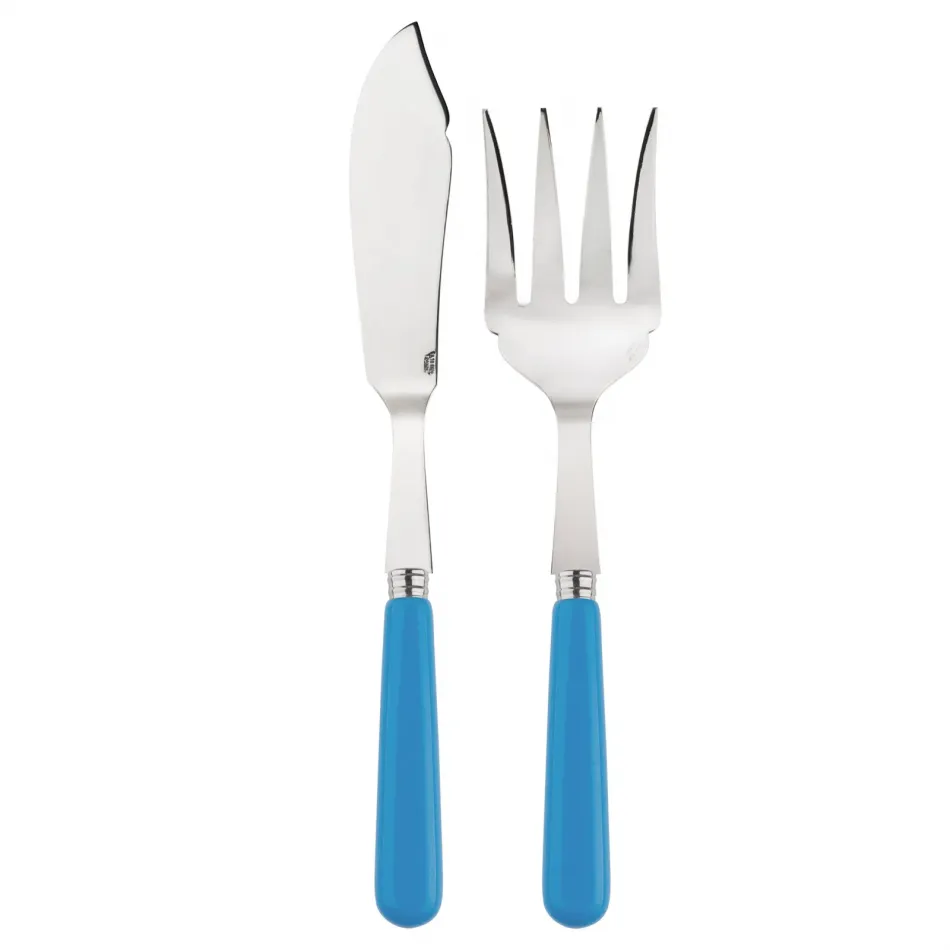 Basic Cerulean Blue 2-Pc Fish Serving Set 11" (Knife, Fork)