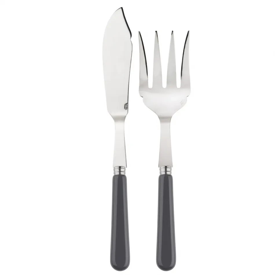 Basic Dark Grey 2-Pc Fish Serving Set 11" (Knife, Fork)