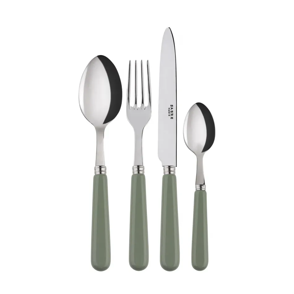 Basic Asparagus 4-Pc Setting (Dinner Knife, Dinner Fork, Soup Spoon, Teaspoon)