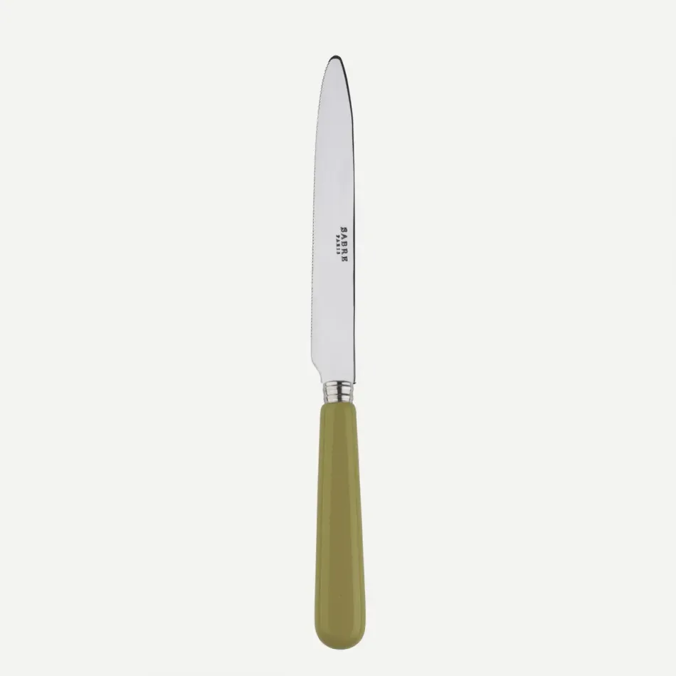 Basic Sage Green Serrated Dinner Knife Blade 9.25"