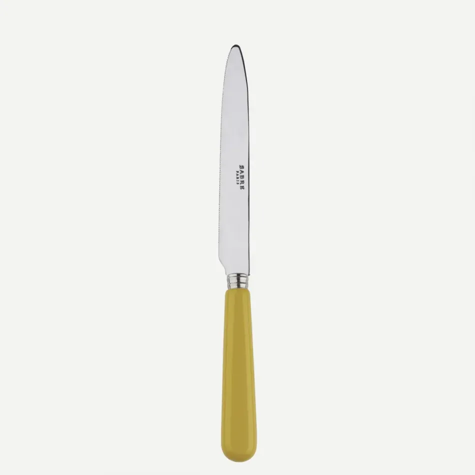 Basic Yellow Corn Serrated Dinner Knife Blade 9.25"