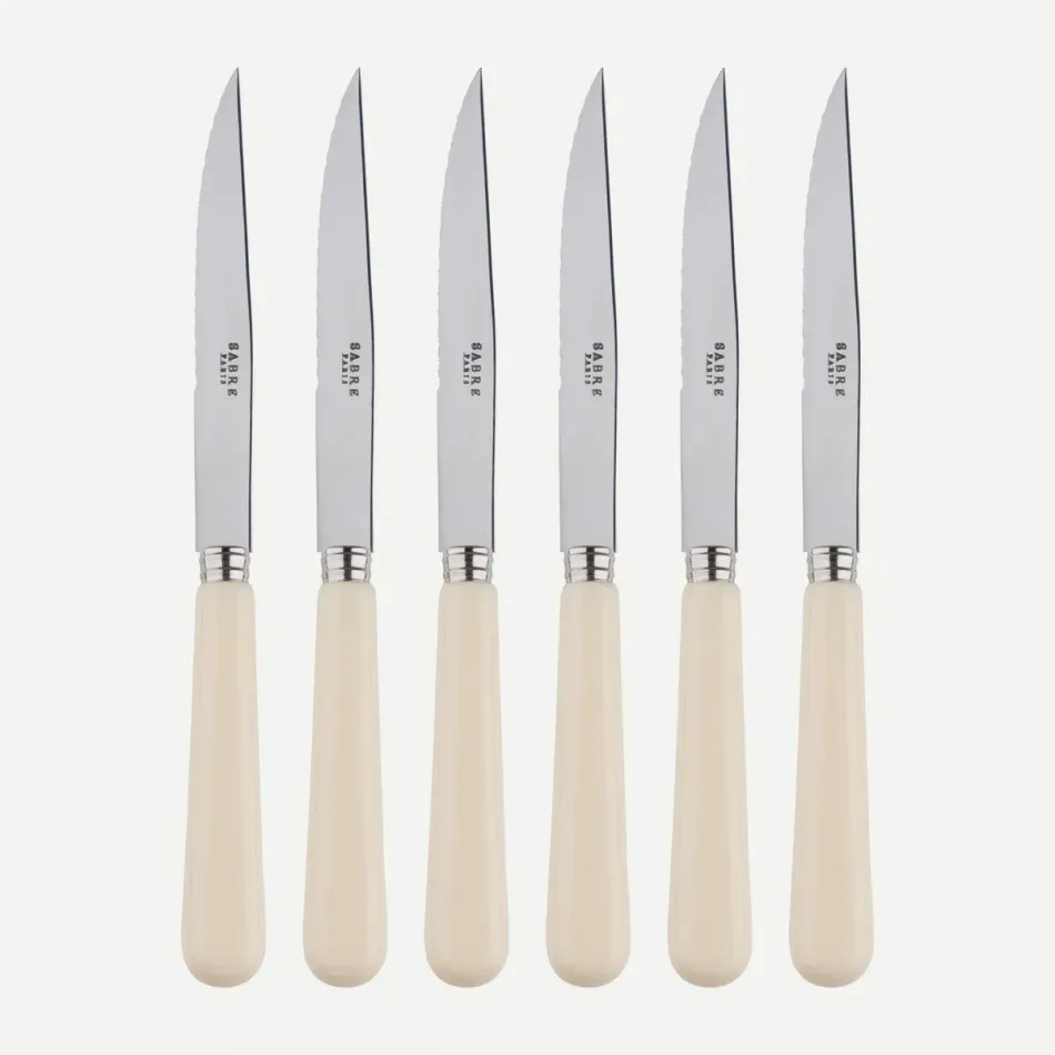 Pop Unis Ivory Set Of 6 Steak Knives