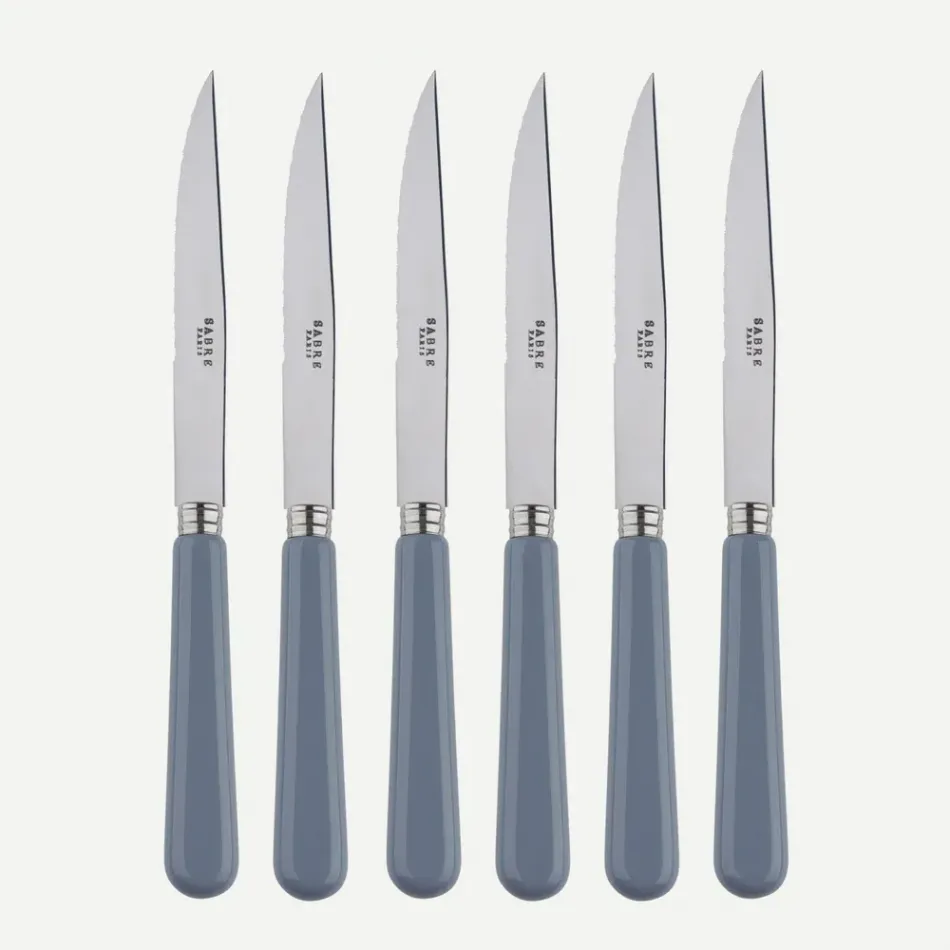 Pop Unis Grey Set Of 6 Steak Knives