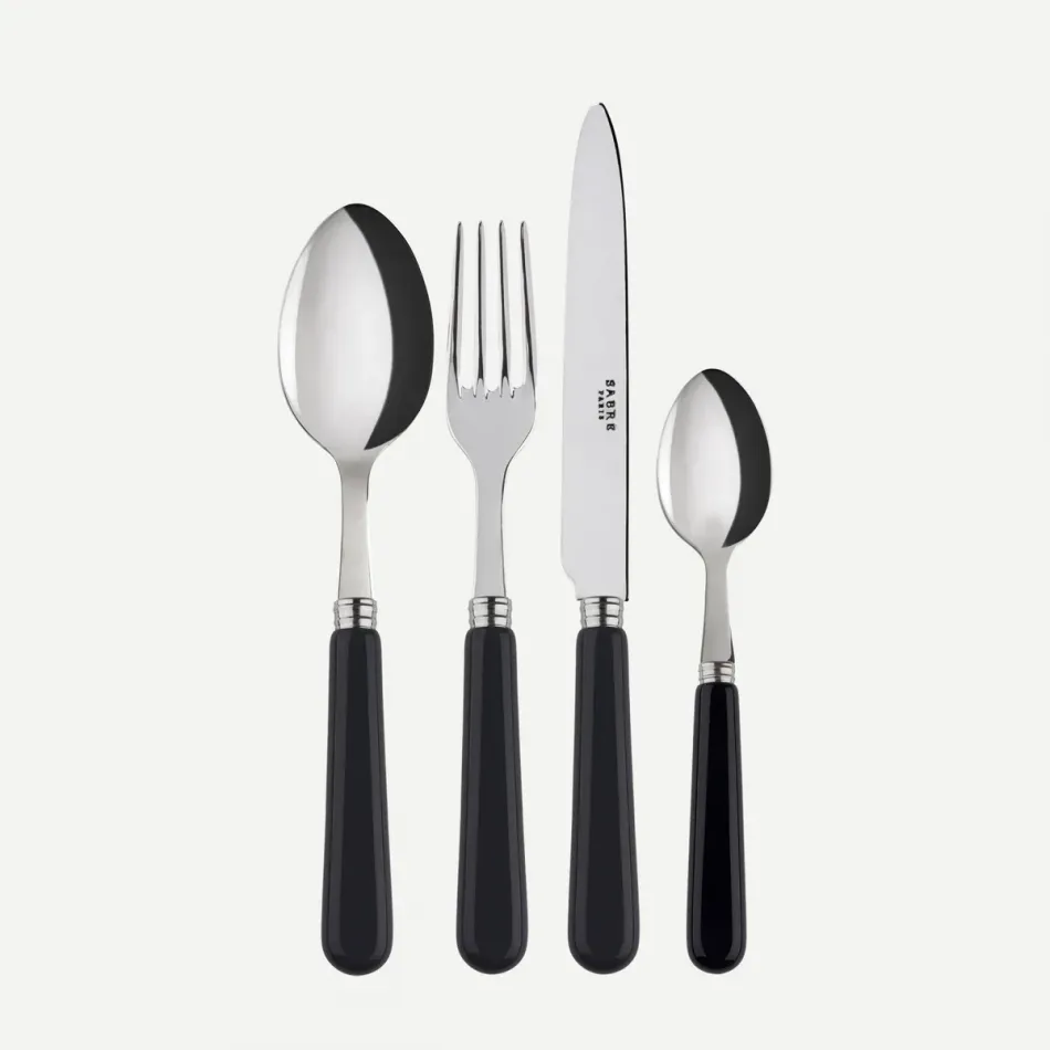 Pop Unis Black 48 Pieces Cutlery Set 9"1/4