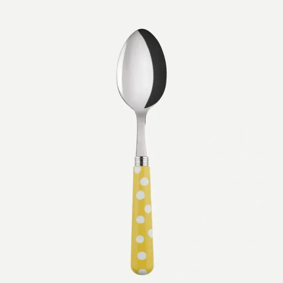 White Dots Yellow Soup Spoon 8.5"