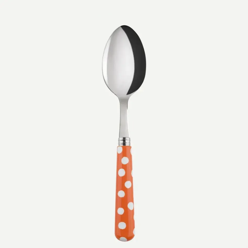 White Dots Orange Soup Spoon 8.5"