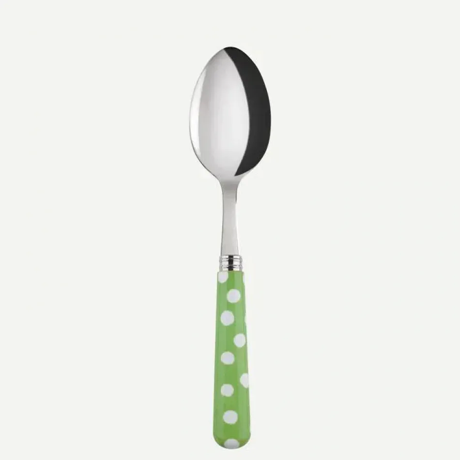 White Dots Garden Green Soup Spoon 8.5"