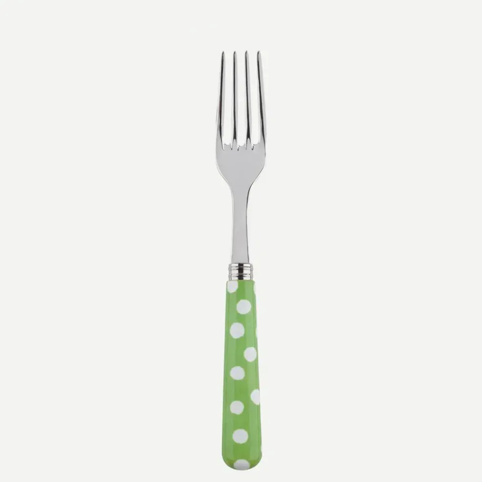 White Dots Garden Green Dinner Fork 8.5"