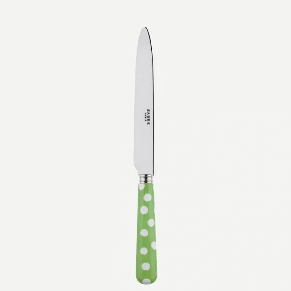 White Dots Garden Green Dinner Knife 9.25"