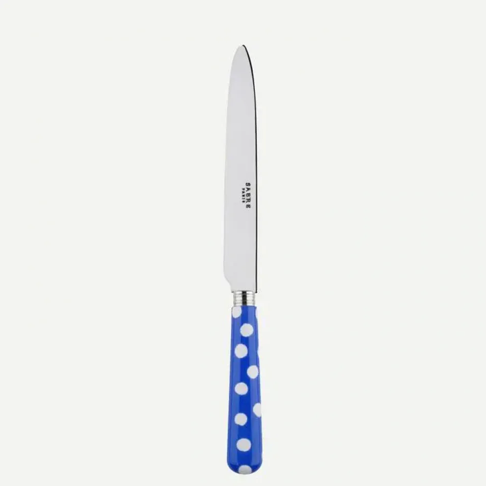 White Dots Lapis Blue Dinner Knife 9.25"