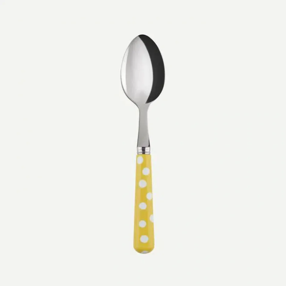 White Dots Yellow Teaspoon 6"