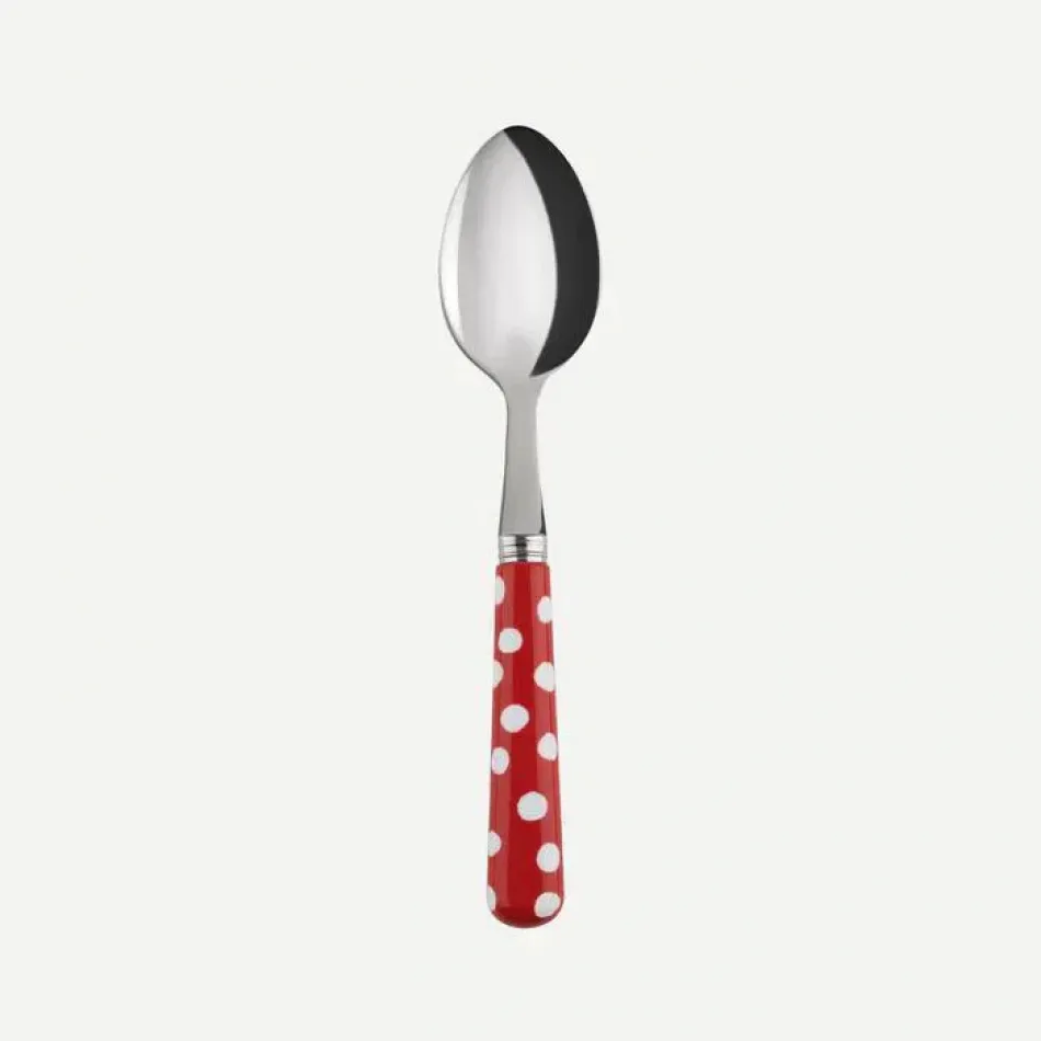 White Dots Red Teaspoon 6"