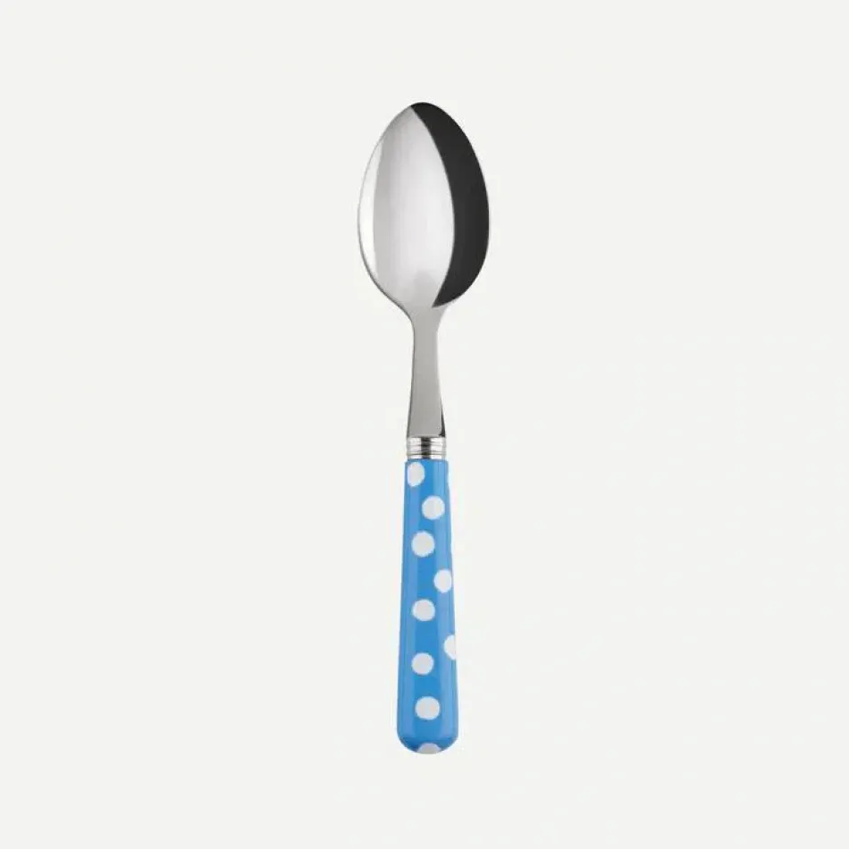 White Dots Light Blue Teaspoon 6"