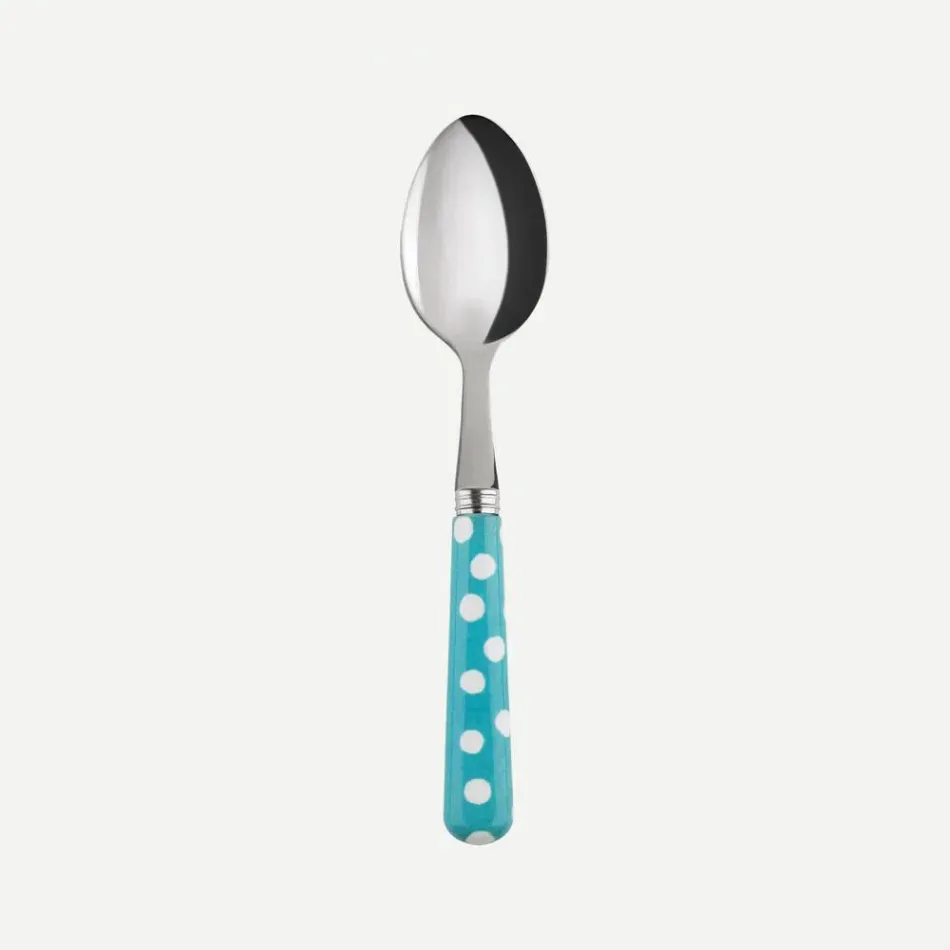 White Dots Turquoise Teaspoon 6"