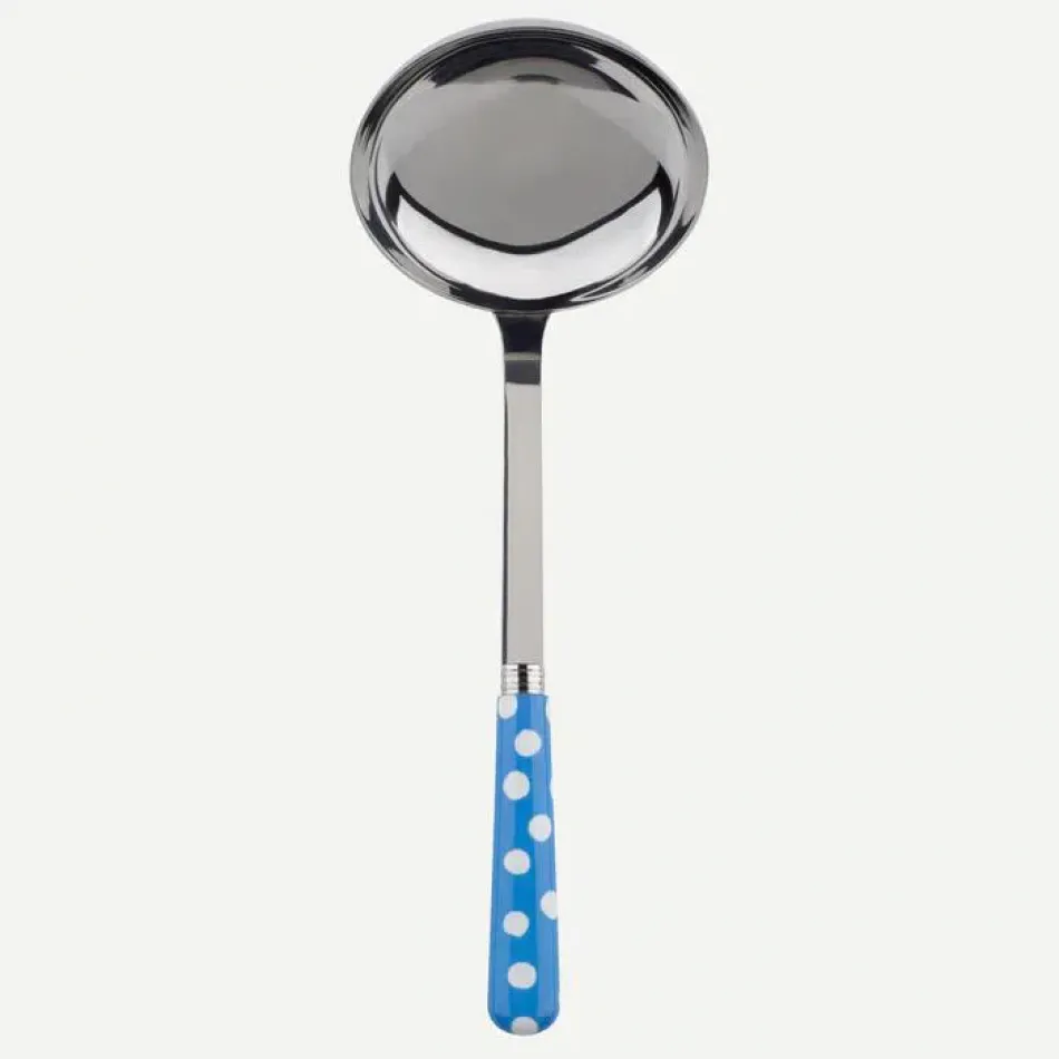 White Dots Light Blue Ladle 10.5"